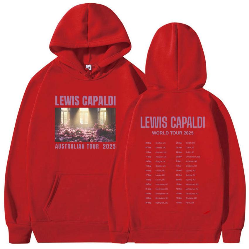 Худи Lewis Capaldi Мировой Тур 2025 Мужское Женское Осень/Зима Повседневная Оверсайз Толстовка Ретро Мода Пуловер Одежда С Капюшоном S