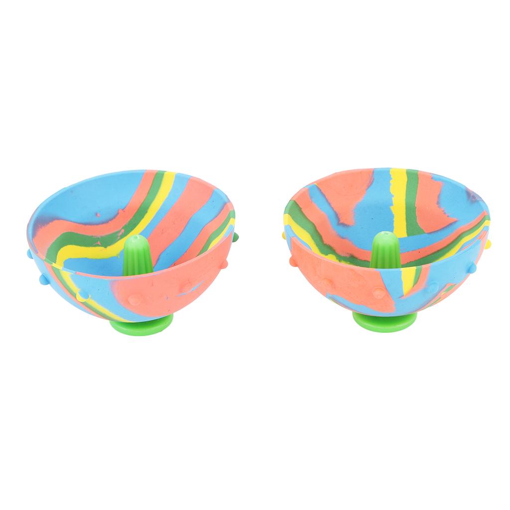 2pcs Bounce Bowls Fidget Toys Rubber Camouflage Bouncing Bowls Durable Jumping Bounce Fidget Toys for Home School Yard Playground