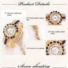 Luxury Women Bracelet Finger Hand Quartz Watch Women Diamond Rhinestone Lady Sport Red Dial Wristwatch Clock