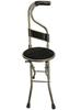 Stainless Steel Folding Cane Stool: Lightweight, Non-Slip, Four-Legged Support for Elderly Assistance