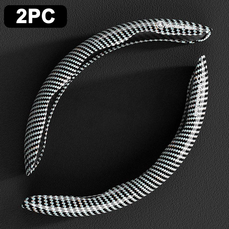 2pcs Carbon Fiber Car Steering Wheel Cover with Non-Slip Lining for Mercedes Benz AMG W212 W211 W213 W203 W205 W204 Accessories RW7