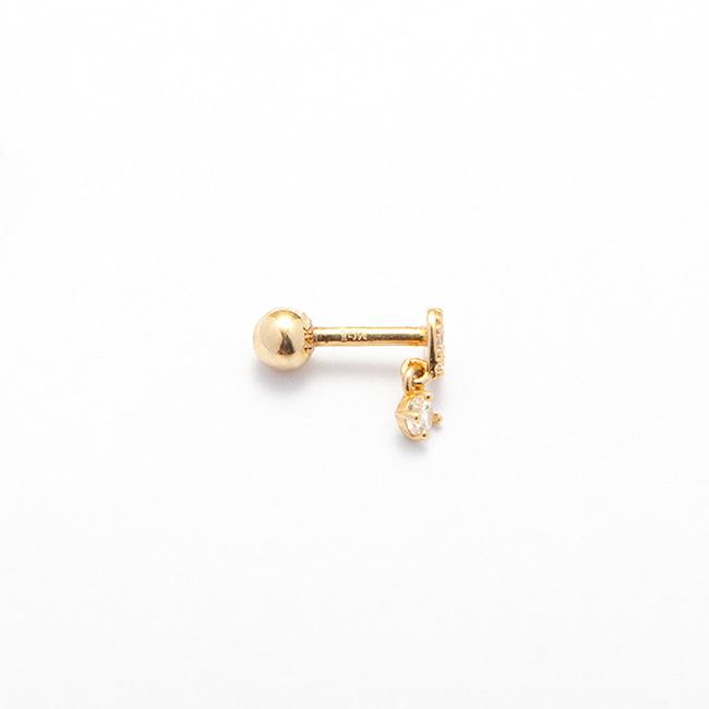Lunne 14K Heart Cubic Drop Piercing (14K Gold) #W07