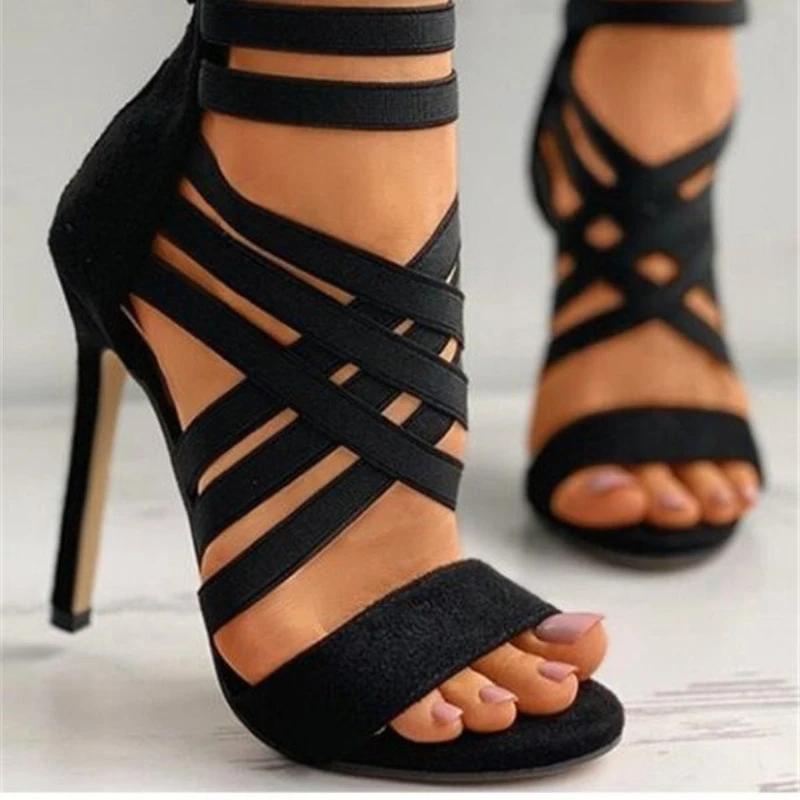 Fashion 2025 New Summer Women's Shoes Sexy Open Toe Gladiator Shoes Women's High Heels Dress Party Wedding High Heels Sandals