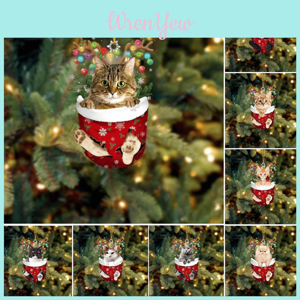 Adorable Creative Christmas Cat Socks Decorative Ornament For Holiday Gifting