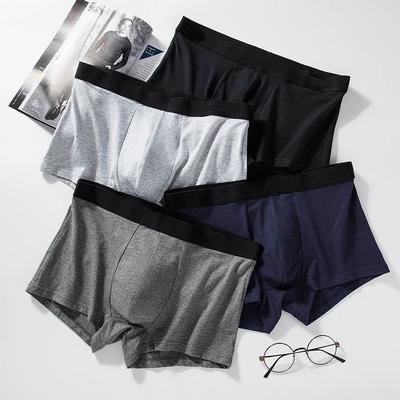 Men's Spring and Autumn Pure Cotton Comfortable Breathable Antibacterial Middle Waist Flat Angle Underwear
