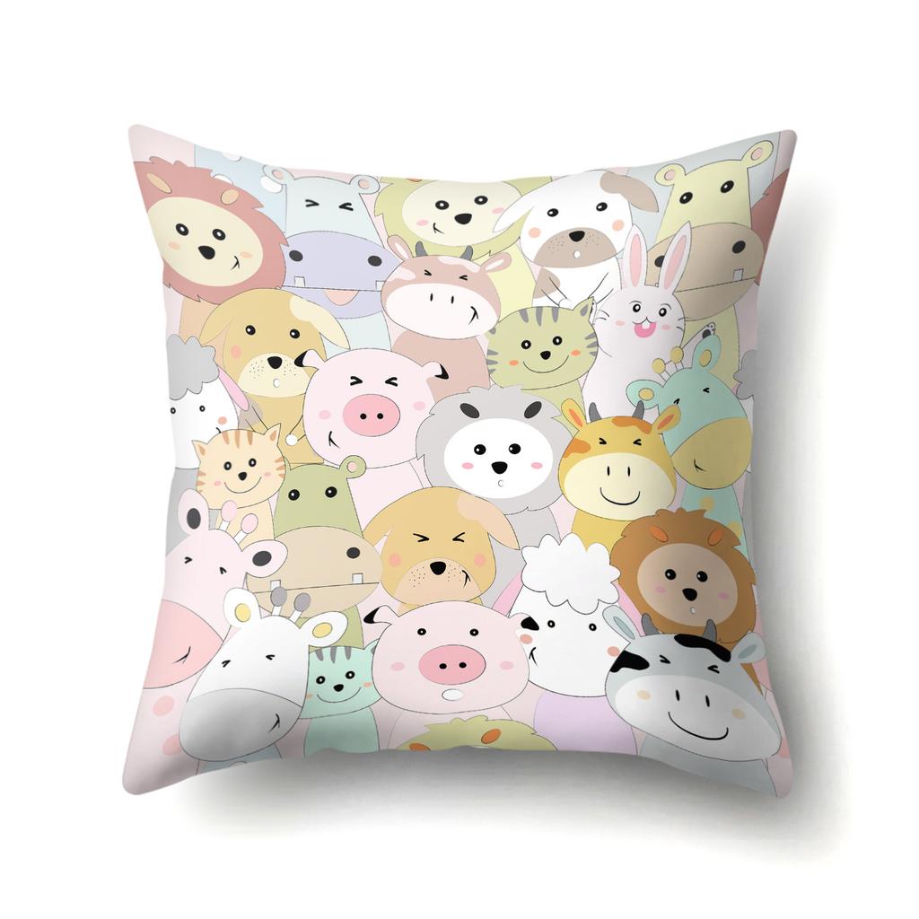 Geometric Animal Pattern Single-sided Pillowcase Office Hug Pillowcase Waist Pillowcase Polyester Simple Sofa Pillowcase