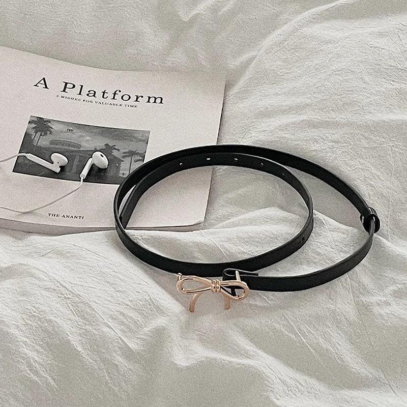 Korean Inspired Chic Simple Adjustable Bowknot Waist Belt Perfect For Stylish Outfits