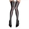 Free Size Knee-High Knitted Tights Black Seamless Silk Bow Lace Solid Pattern Soft Style Thin See-through mesh  Thin See-through mesh 