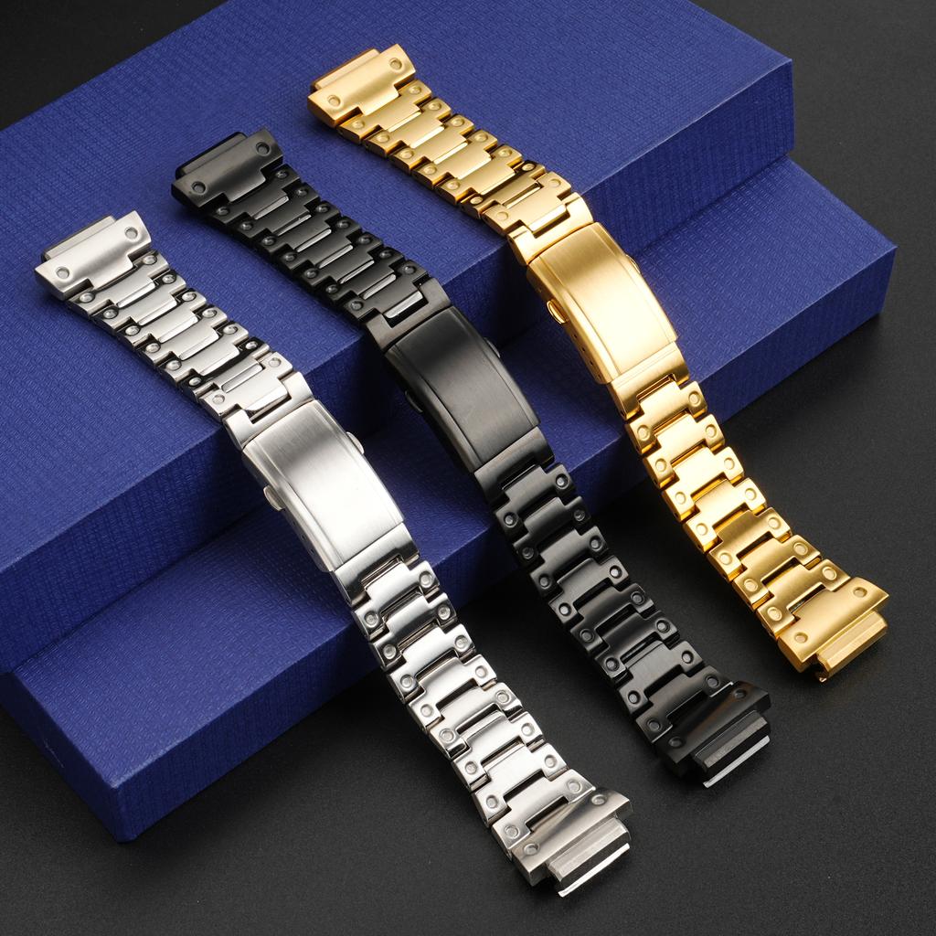 DW-H5600 Edelstahl Uhrenarmband Gehäuse Für Casio 3516 DW H5600 Herren Modifiziertes Metall Uhrenlünette Armband Armband Silber Gold Schwarz