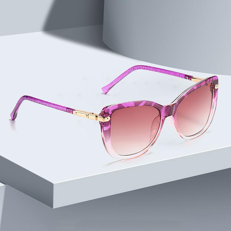 Fashion Sunglasses For Women Leopard Print Frame Golden Metal Strip Decoration Legs Personalized Charm Women Glasses
