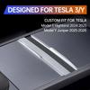 USB Hub For Tesla Model Y Juniper 2025 2026 Model 3 Highland 2024 2025 With Sliding Cover, 119W Dual Type-C Retractable Cables Multi Ports Fast