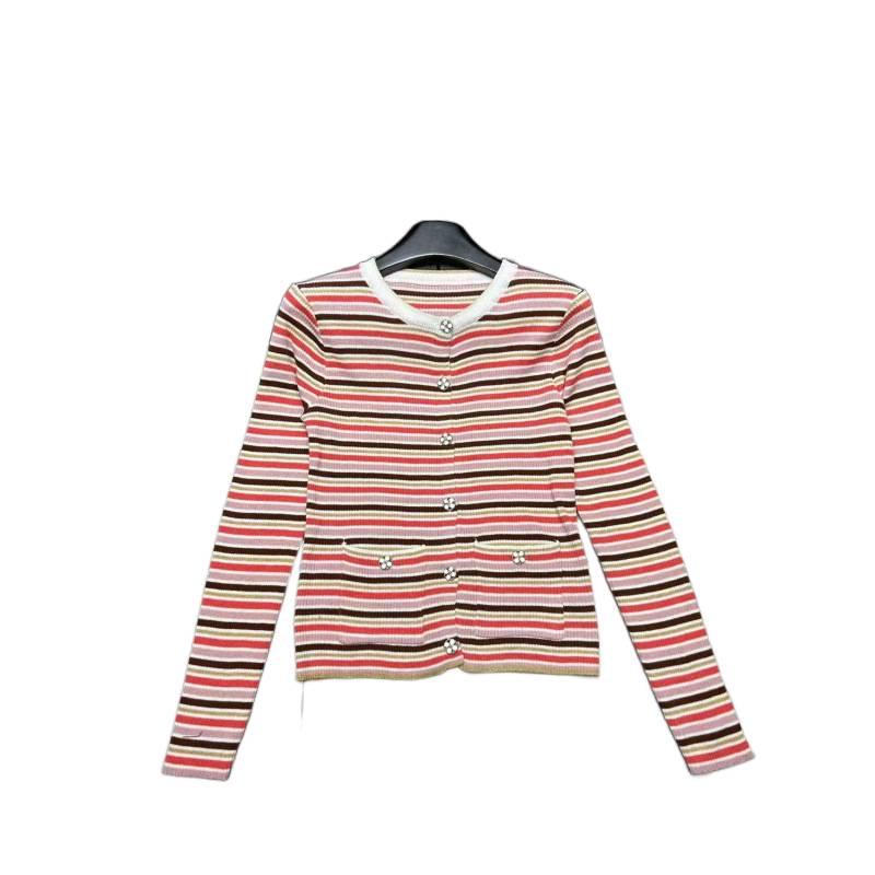 2026 Spring Floral Striped Knit Cardigan - Slimming, Versatile European Style