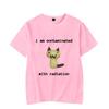 Ik Was Besmet Met Straling Grappig Kat T-shirt Korte Mouwen Unisex En Unisex Retro T-shirt Ronde Hals T-shirt