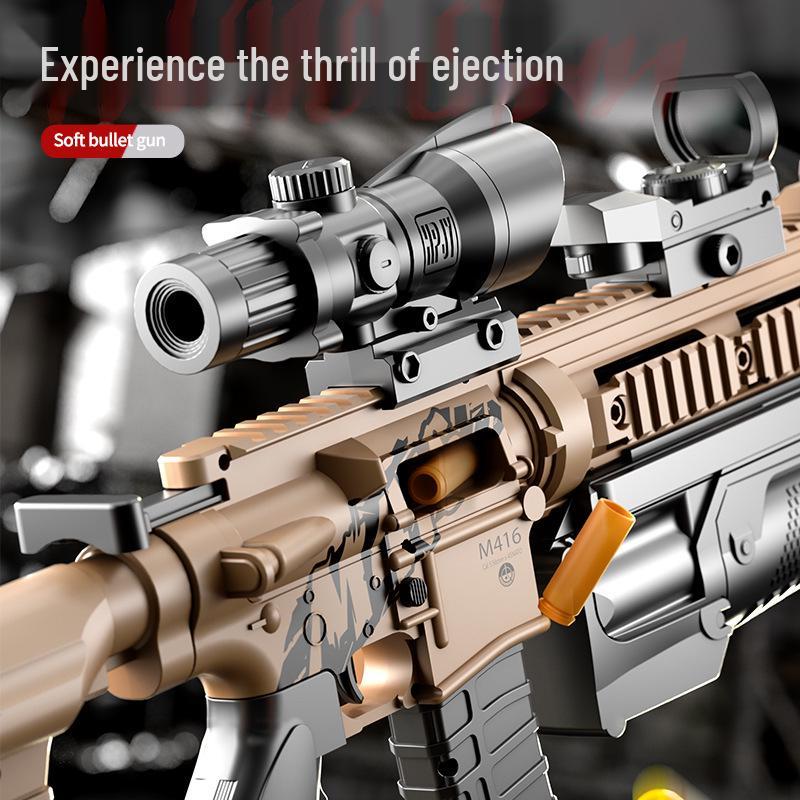 M416 Soft Bullet Manual Bolt Action Toy Gun for Kids - Shell Ejecting Simulation Assault Rifle for Boys