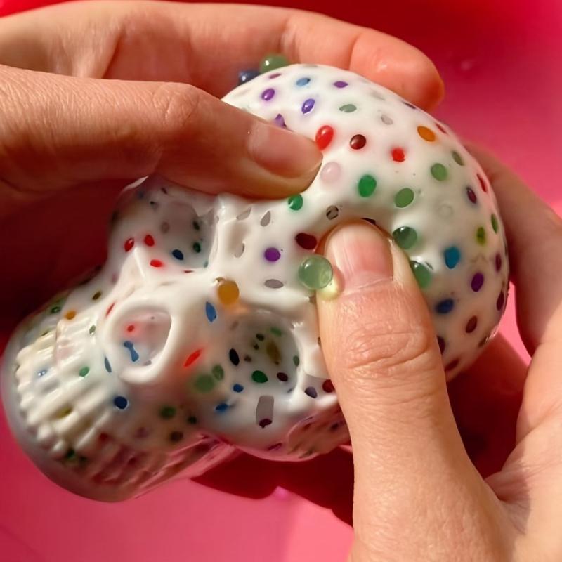 Bai Fen Bai Toys Toys Squishy Skull Pimple Popping Squeeze Creative Diy Assembly Venting Tool Sensory Design Soft Fidget Toy Adults Relieve Anxiety Gift Presents