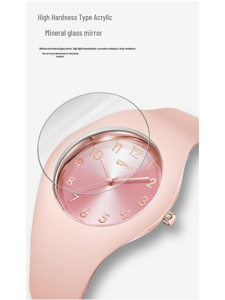 Orologio da polso al quarzo versatile da donna con cinturino in silicone - Ideale per ragazze, studenti, coppie e influencer di TikTok
