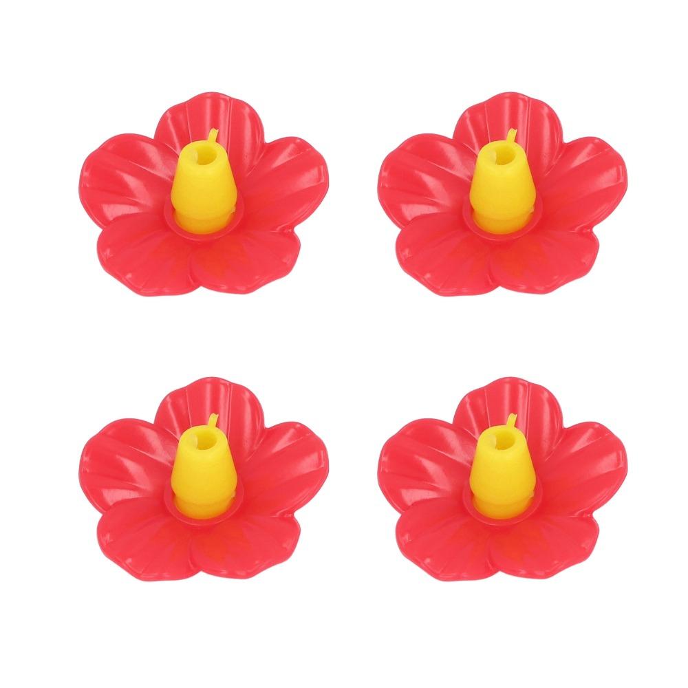 24pcs Red Color Bird Feeder Parts Replacement Flower Ports Bird Feeder Replacement
