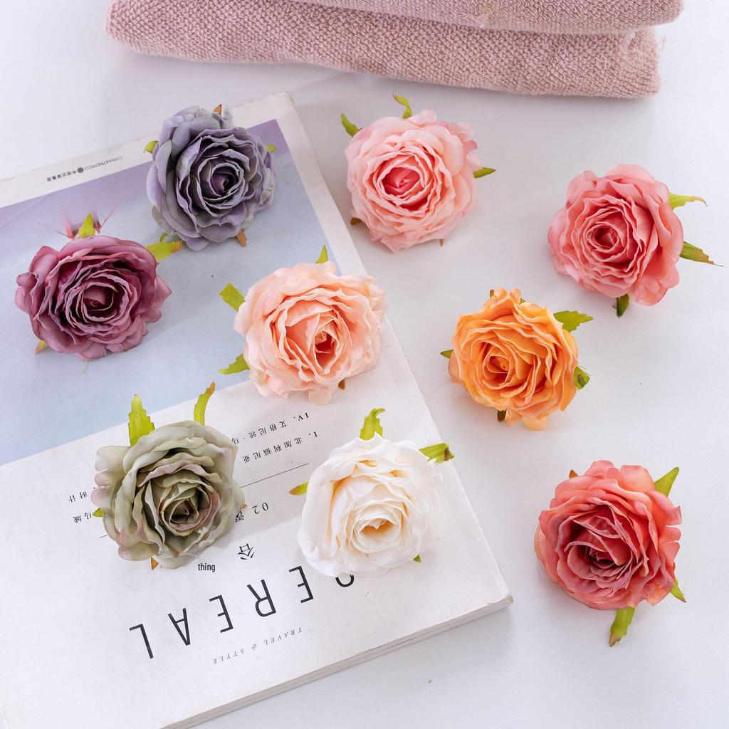 Artificial Rose Flower Heads - Greenery Wedding Decor & Crafts INS Style