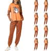 Women's Casual Round Neck Loose Fit Halloween Print Sweatshirt and Jogger Pants Set with Chest Pocket