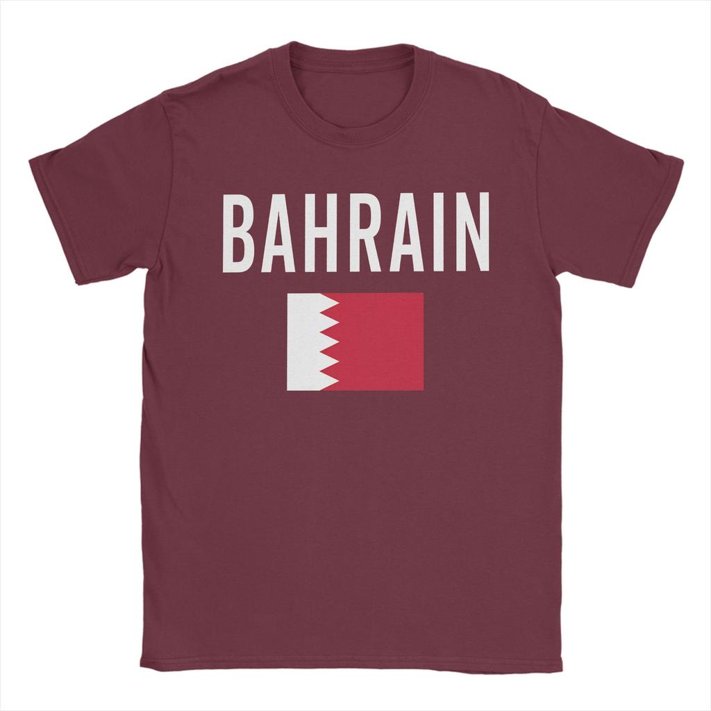 Bahrein Vlag Unisex T-shirt Nieuwigheid T-shirt Korte Mouwen Ronde Hals T-shirts Puur Katoen Geprinte Tops