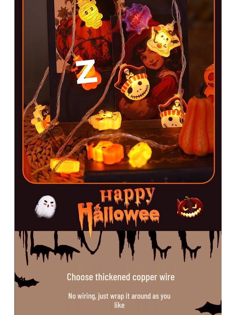 Halloween Spiderweb Skeleton String Lights: Retro Decorative Props