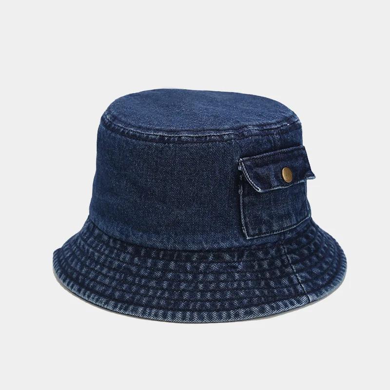 Brand Oohmy Cotton Denim Bucket Hat Men Women Trendy Lightweight Outdoor Hot Fun Summer Beach Vacation Getaway Headwear Cap