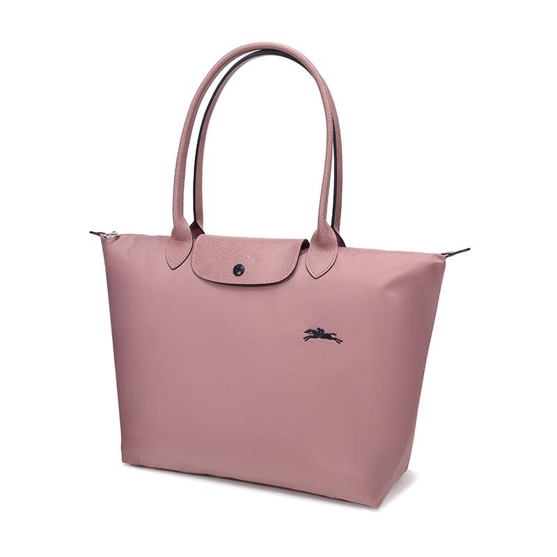 Longchamp Le Pliage Club 31 Large Capacity Button Zipper Closure Canvas Bag Women Shoulder Bags New-Vintage-Pink 1899619P44