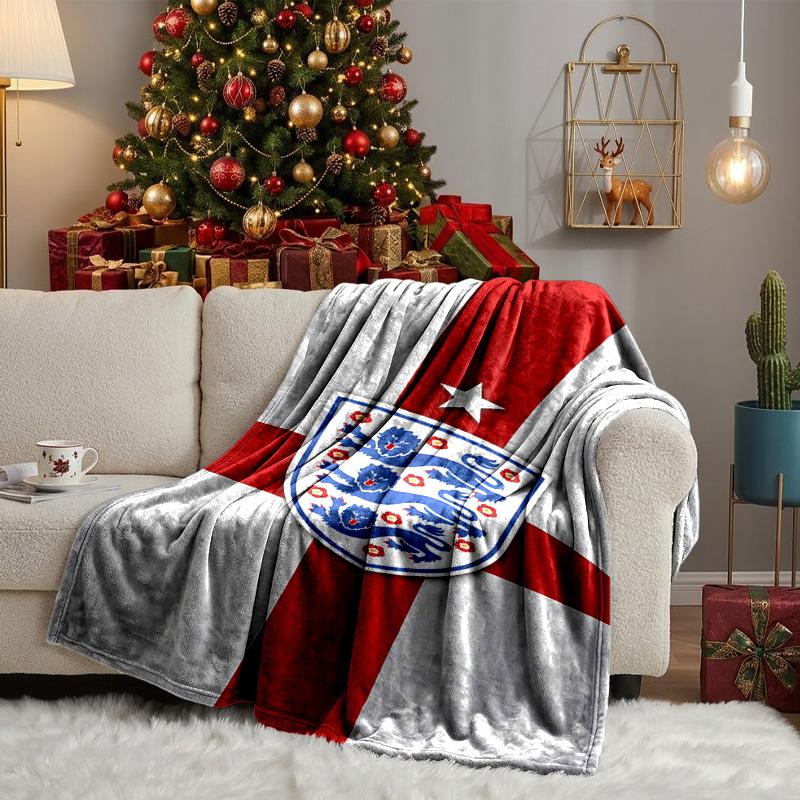 EnglFootball Crest Blanket Lightweight Ideal Bedding Blanket Perfect for Travel, Camping, Living Rooms, Offices, Sofas, Fan Christmas gift