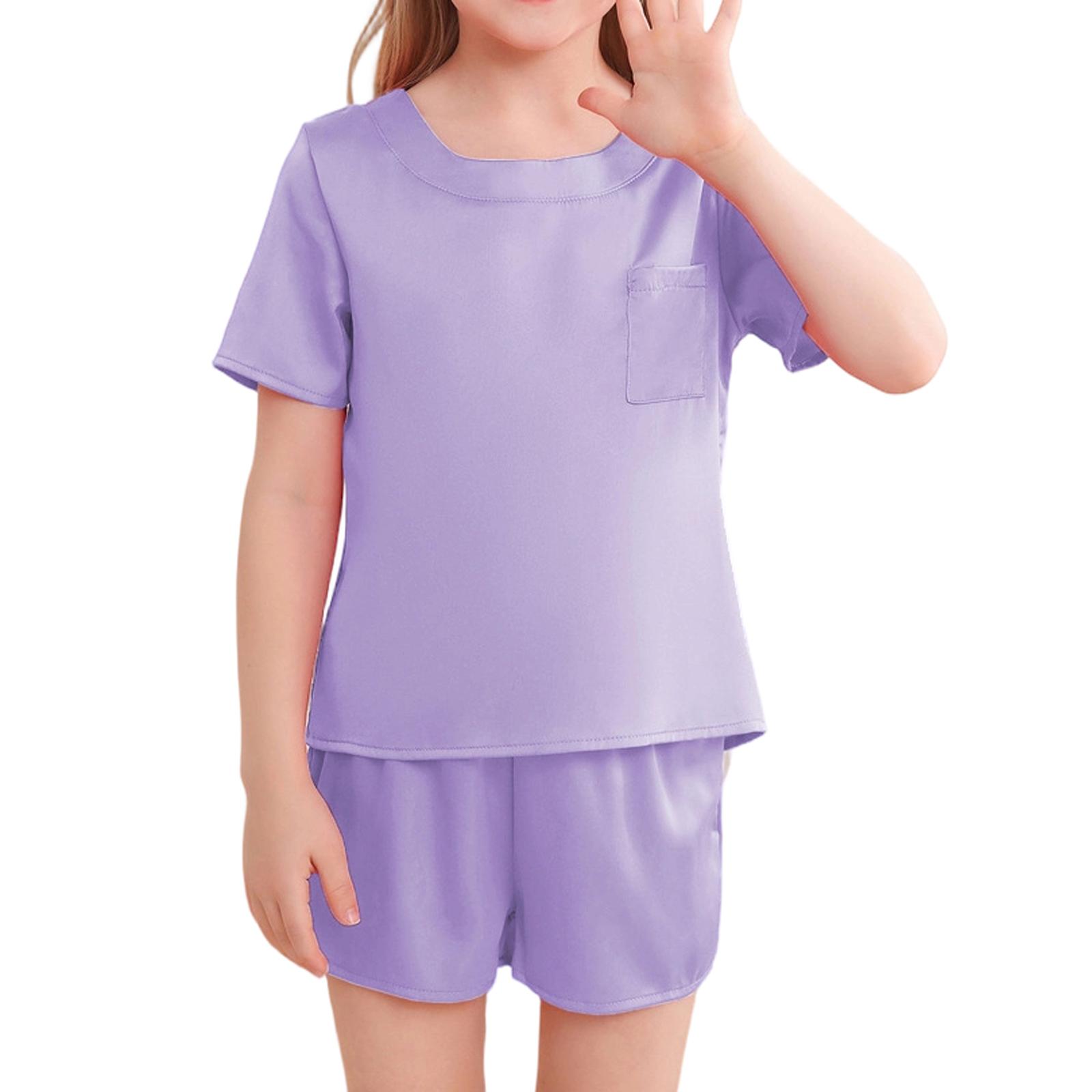 Children s Sleepwear 2-piece Home Clothes Short Sleeve Shorts Sleepwear Set 120