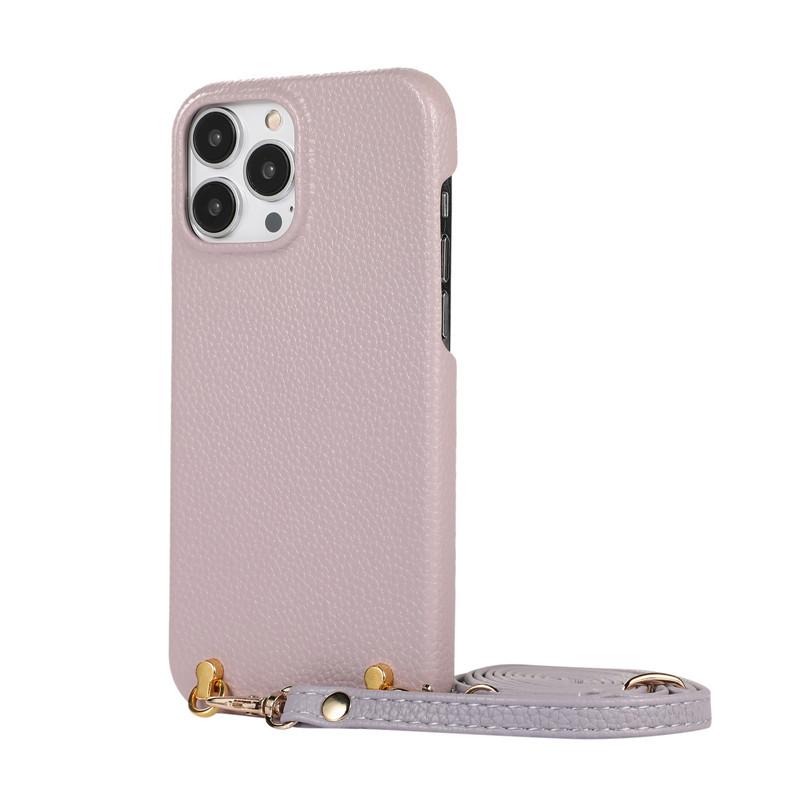 Applicable to Apple 14 mobile phone case Apple 13 lychee pattern leather case diagonal span iPhone14 mobile phone case leather Japan and South Korea