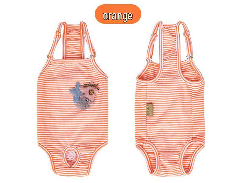 Striped Pet Physiological Overalls - Dog Menstrual and Sanitary Pants for Puppies