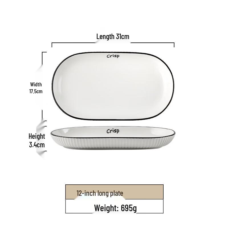 

12-inch Nordic Ins Style Bone China Round Serving Plate