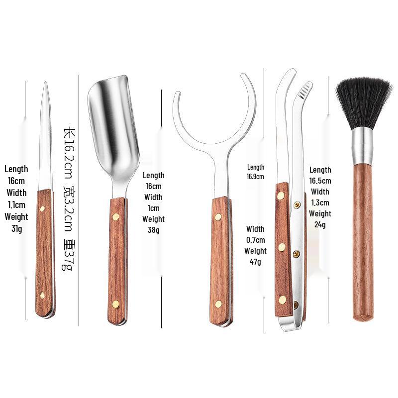 Copper & Wood Gongfu Tea Ceremony Set: Pure Titanium Six Gentlemen Accessories, High-End Household Collection