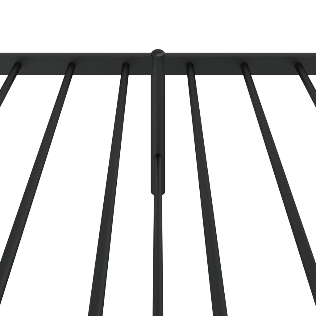 Metal Bed Frame with Headboard Black 107 x 203 cm
