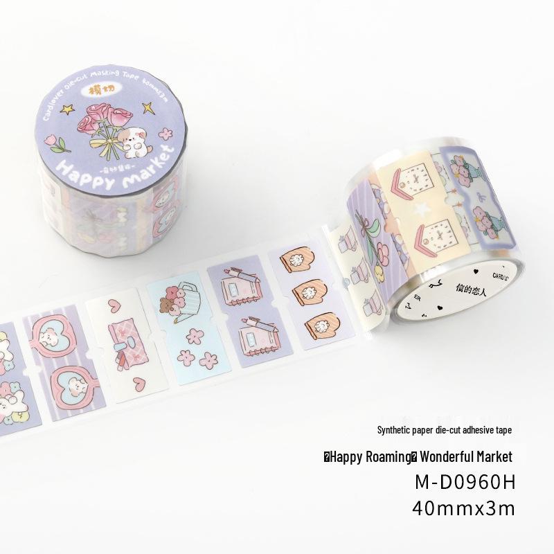 Xin's Liebhaber Stanz-Papierband: Niedliche Tierillustrationen Journal Aufkleber
