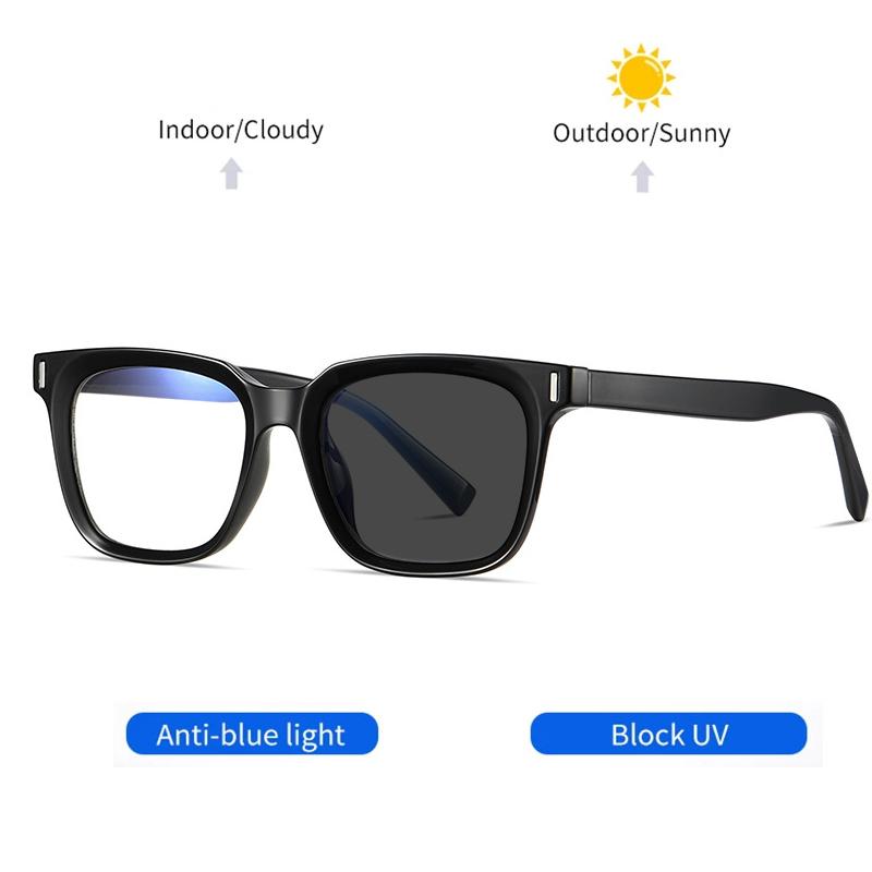 Fashion Square Frame Anti Blue Ray Glasses Computer Phone Reading Eyewear Photochromic for Men and Women