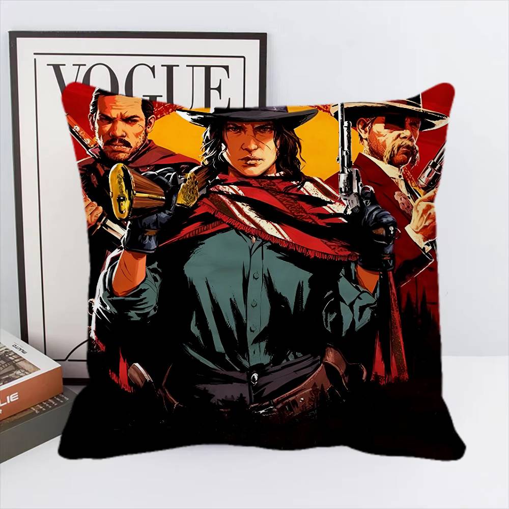 Game R-Red Dead Redemption 2 RDR2 Pillow Case Square Pillow Bedroom Sofa Leisure Comfort Cushion Home Decoration