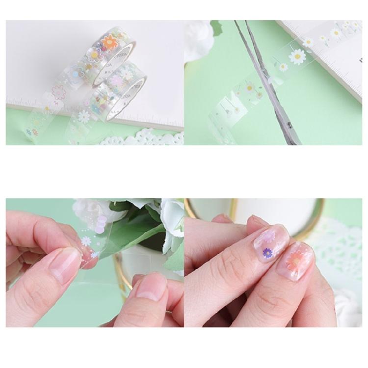 5 Rolls Clear Tape Butterfly Decorative Tape Flower Pattern Masking Tape Hand Account Tape Artists Tape Crafting Tape