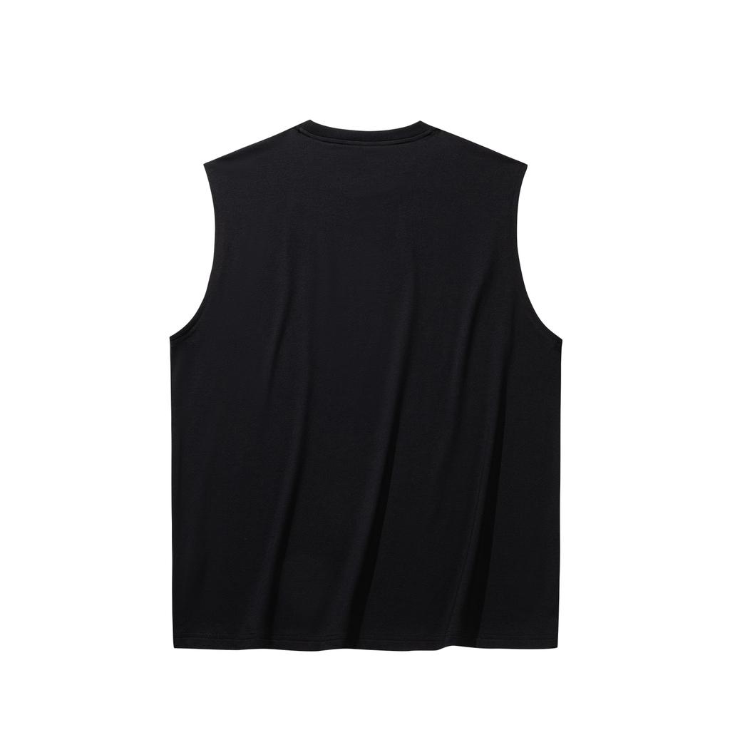 Anta Mens Knitted Sports Loose Tank Top Summer 2026 Men tops Basic-Black 952628115-2