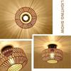Hand-woven Natural Bamboo Ceiling Chandelier Hanging Lamp Rattan Fixture Weaving Home Living Room Decor Ceiling Pendant Light