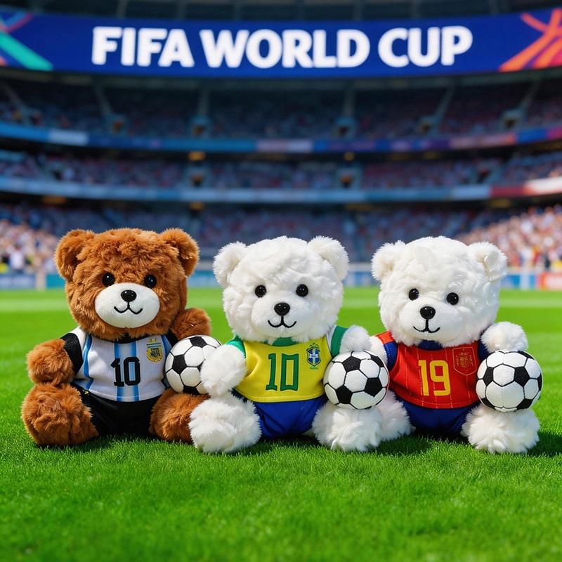 2026 FIFA Fussball Weltmeisterschaft Bär Plüschtier Weiche Niedliche Puppe Fan Geschenk