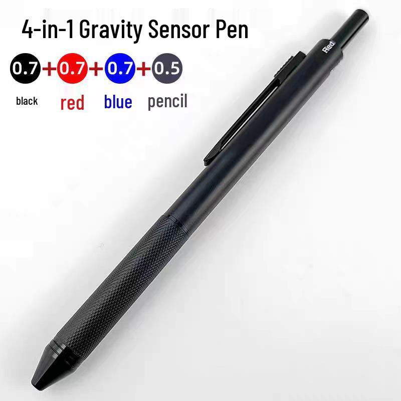 Multifunctional Gravity Sensor Metal Pen: 4-in-1 Ballpoint & Mechanical Pencil for Students, Multicolor