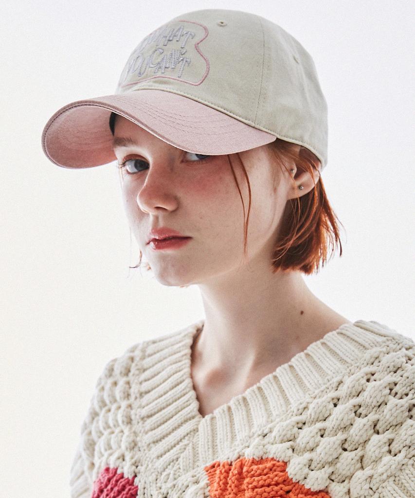 Seullipiseullib Do What You Cant Beige/Pink Ball Cap
