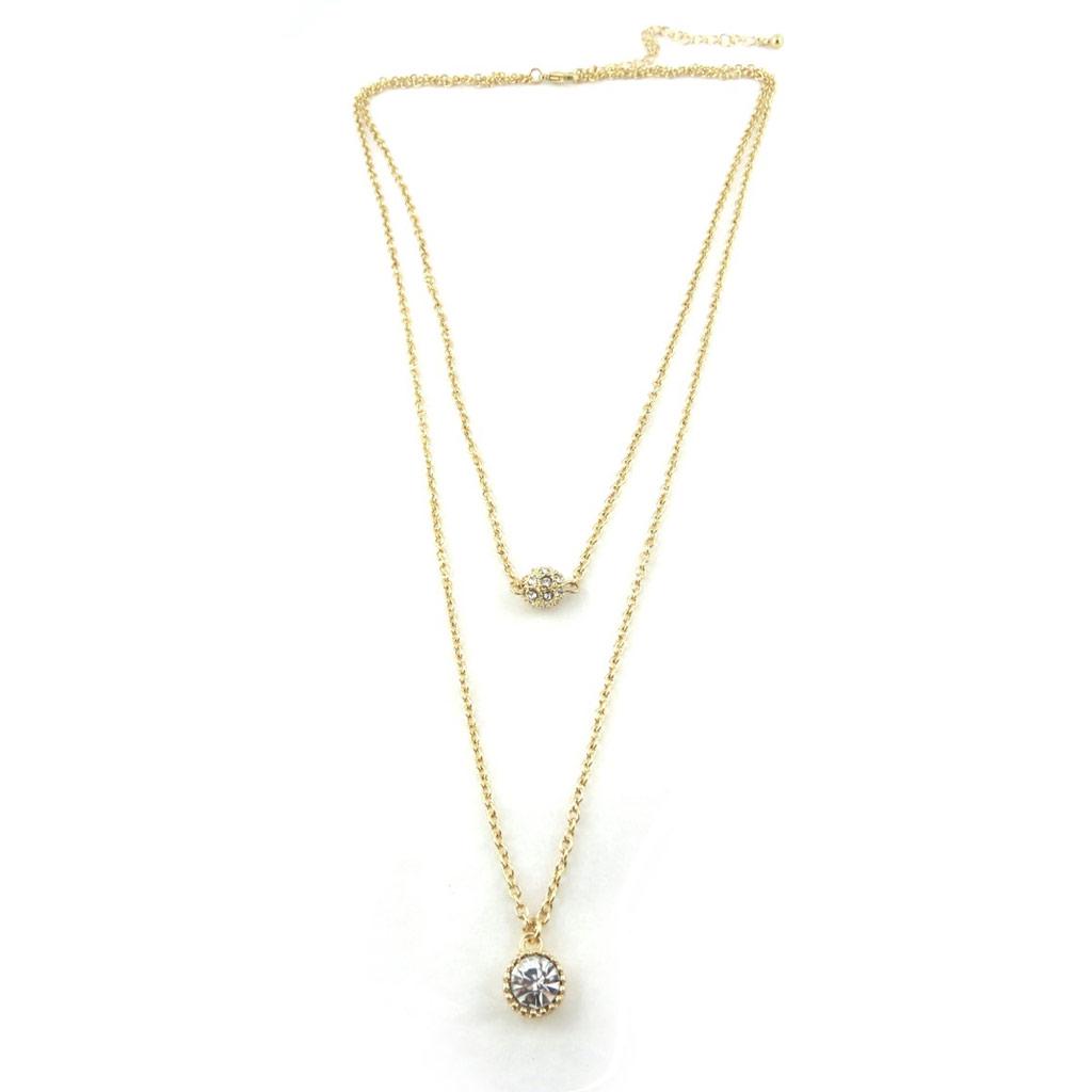 Les Trésors De Lily [N0795] - Collier sautoir 'Sissi' blanc doré