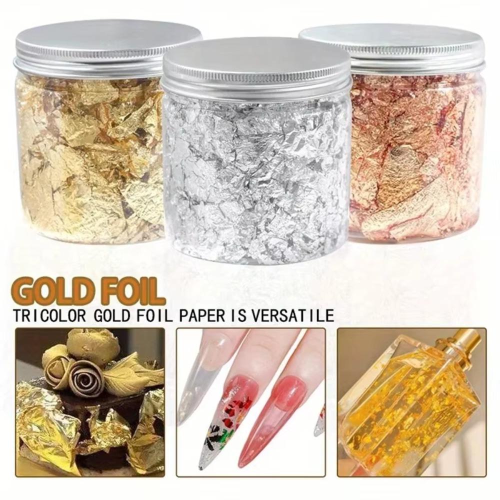 DIY Metallic Foil Flakes Irregular Manicure Decoration Tools Gifts Nail Art Gold Leaf