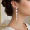 1 Pair Women Earrings, Imitation Pearls Long Earrings, French Style Long Drop Earrings, Lightweight Natural Earrings for Jewelry Gift