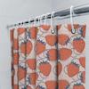 Strawberry Print Shower Curtain Peach White Blue Red Round Decoration For Bathroom Decorations Made From Polyester Fabric Easy I
