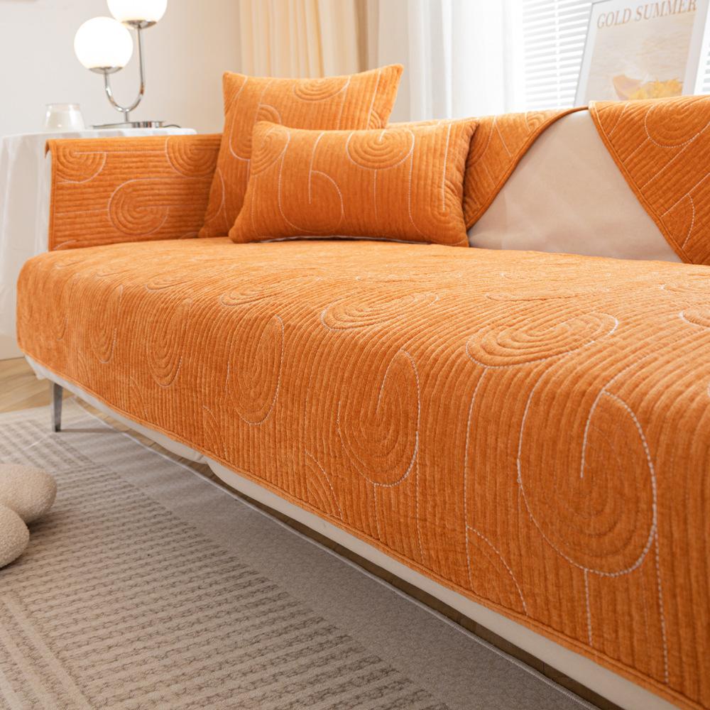 

Подушка для дивана Four Seasons, универсальный нескользящий тканевый чехол на сиденье, новая легкая роскошная подушка, чехол для дивана из высококачественной натуральной кожи 70X70