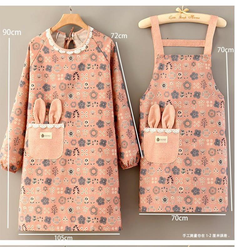 Canvas Long Sleeve Apron With Straps Oil Proof Wear Resistant Breathable Kitchen Fashion Home Work Uniform Waist Apron