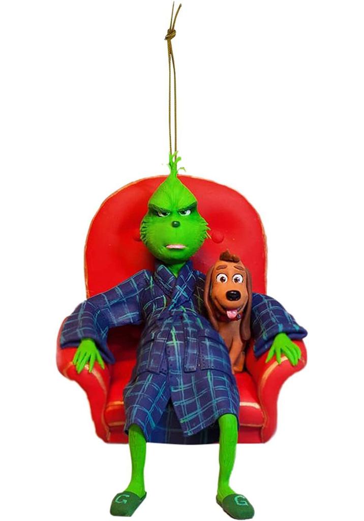 9PC 2D Flat Grinch Christmas Ornament Christmas Tree Decora Acrylic Material, with Hanging Ornament 2026 New